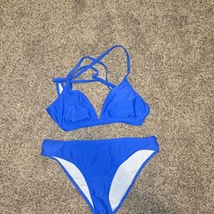 Blue Strappy Bikini Set
